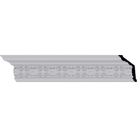 Ekena Millwork 5 1/8"H x 3 1/2"P x 6 1/8"F x 94 1/2"L, (3 3/4" Repeat), Iris Crown Moulding MLD05X03X06IS